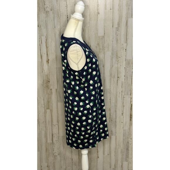 Draper James x Lands' End Blue Floral Shift Dress Petites Size Medium - Picture 5 of 7